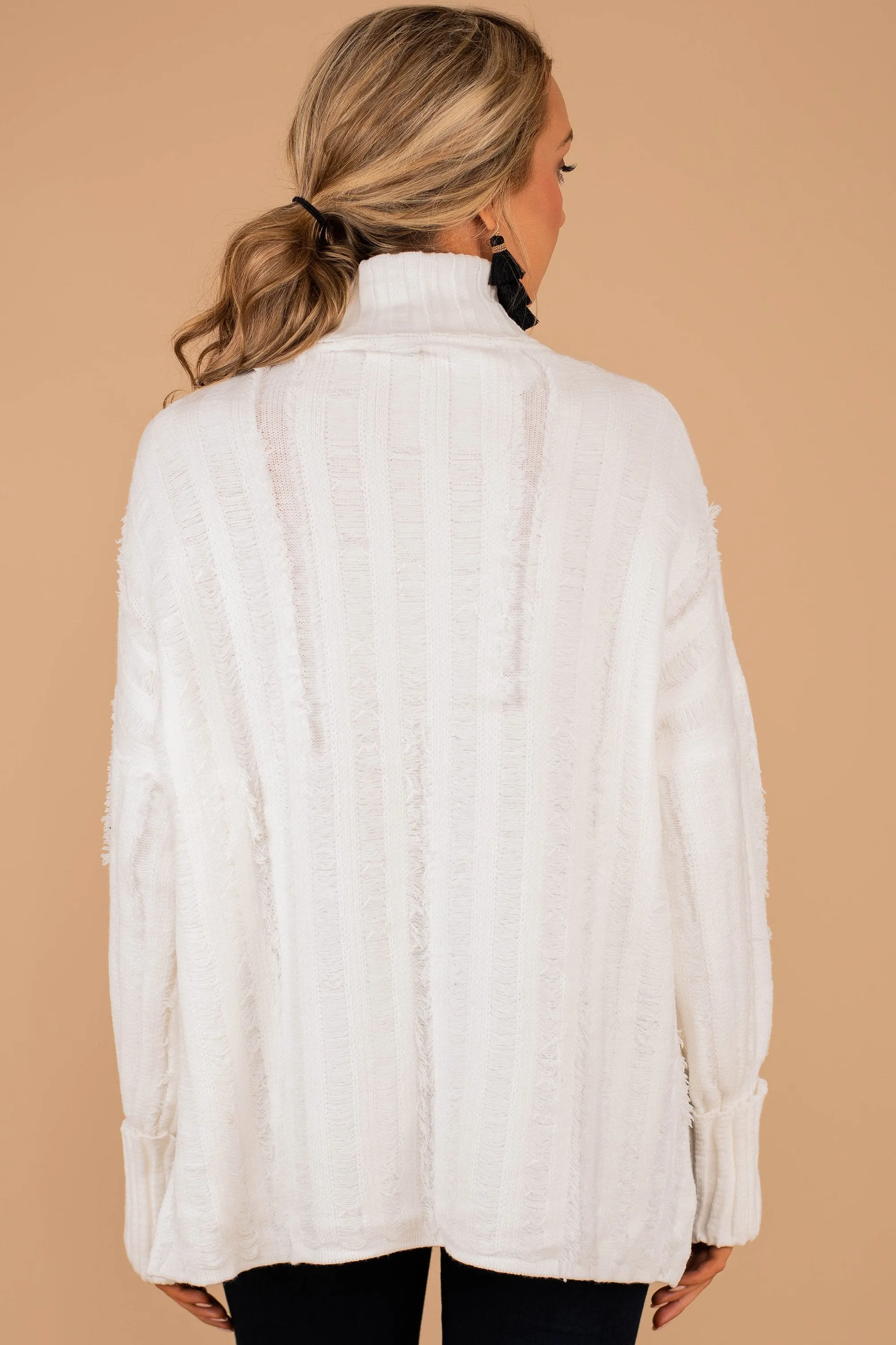 What I Know Cream White Turtleneck Sweater