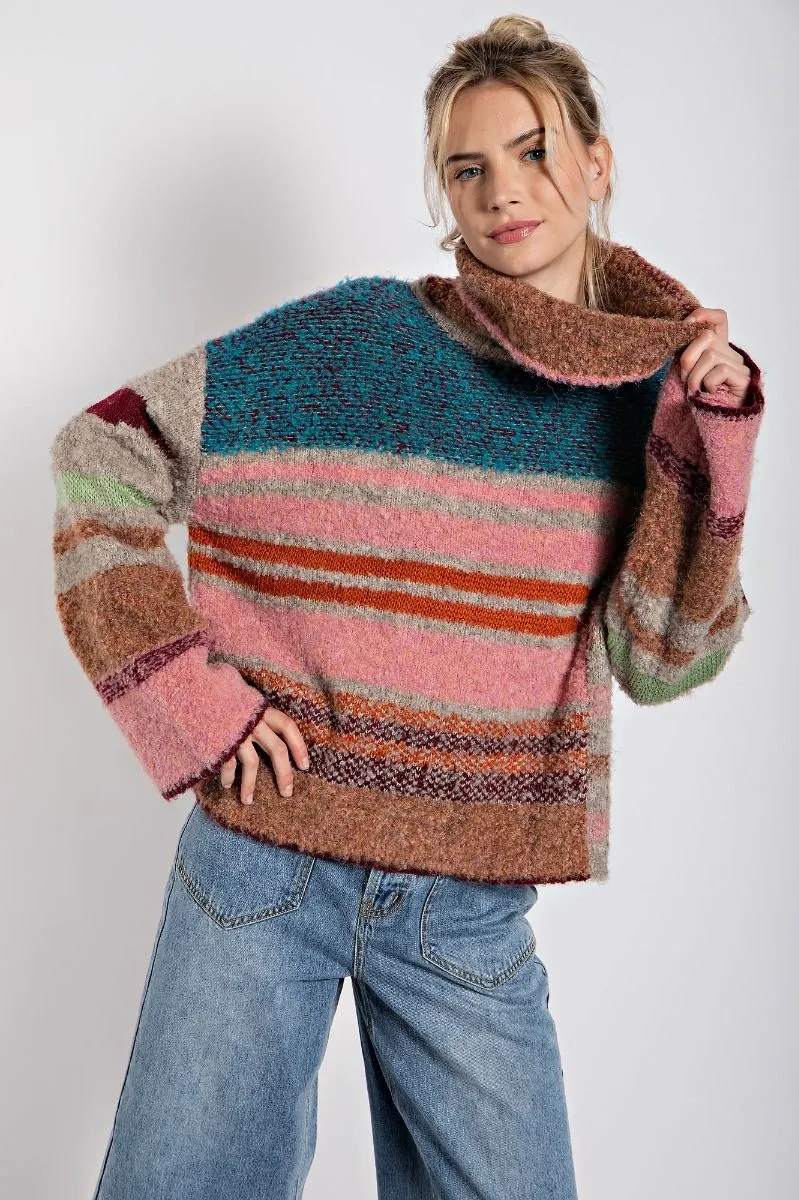 Winter Wonderland Multicolor Turtleneck Sweater