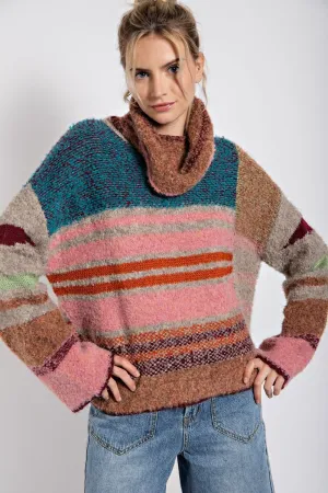 Winter Wonderland Multicolor Turtleneck Sweater