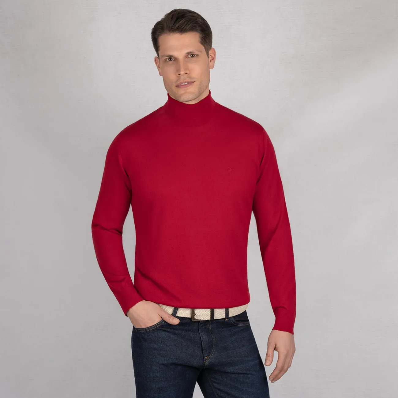 Wool Pullover Light Turtleneck Men