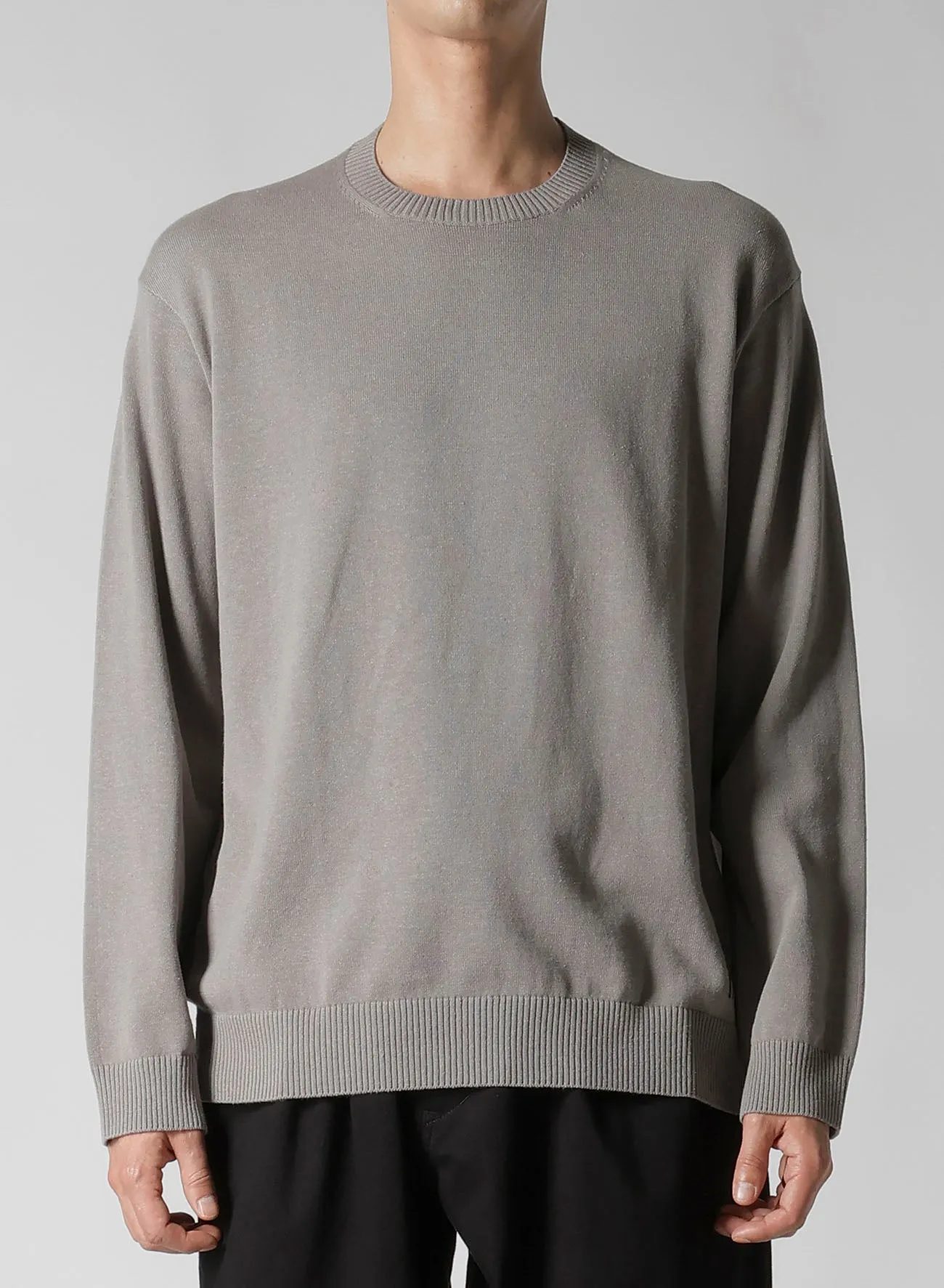 Y's for men INTERSIA LOGO ROUND NECK PULL OVER KNIT